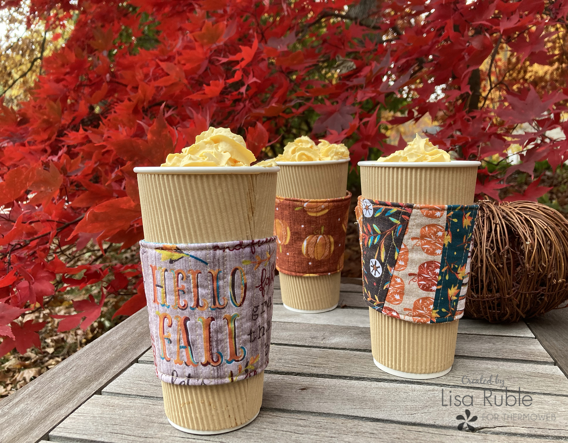 Quilty Zest: Hello Fall Coffee Cup Wraps
